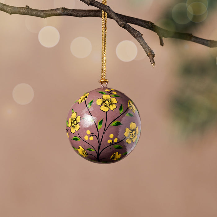 Garam Paper Mache Ball Ornament 1