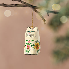 Junipar Paper Mache Cat Ornament