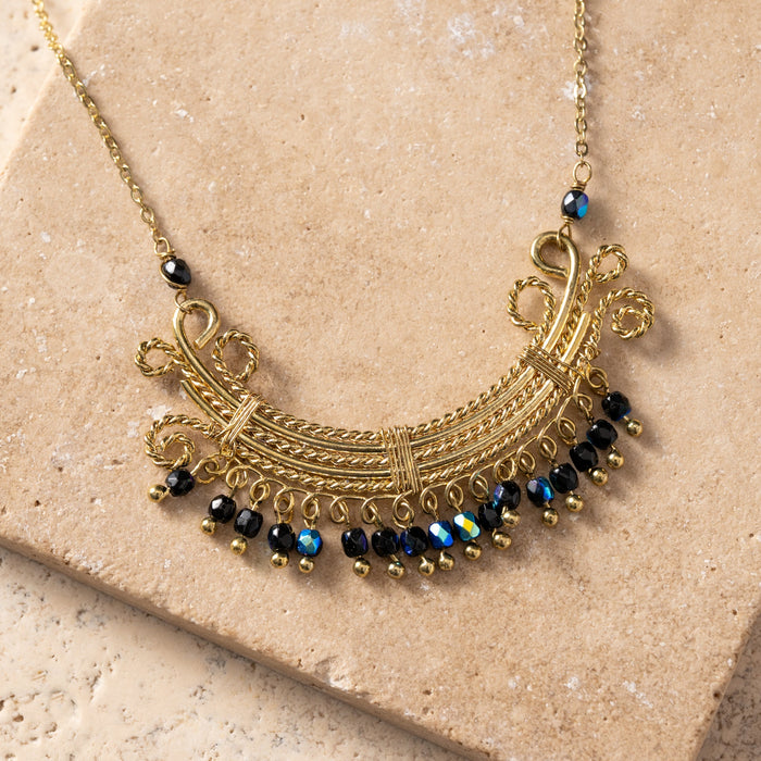 Kalpana Glass Bead Swirl Necklace 1