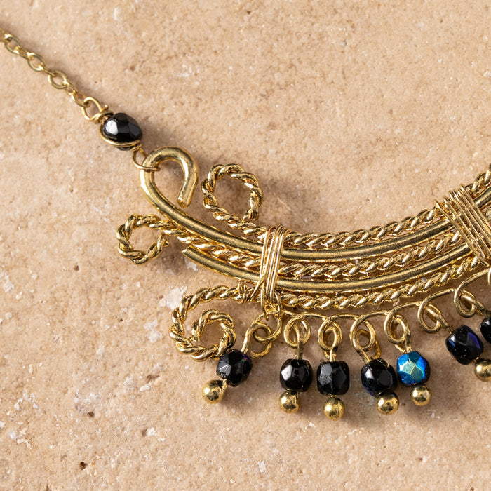 Kalpana Glass Bead Swirl Necklace 3