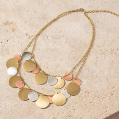 Jharana Layered Disc Necklace