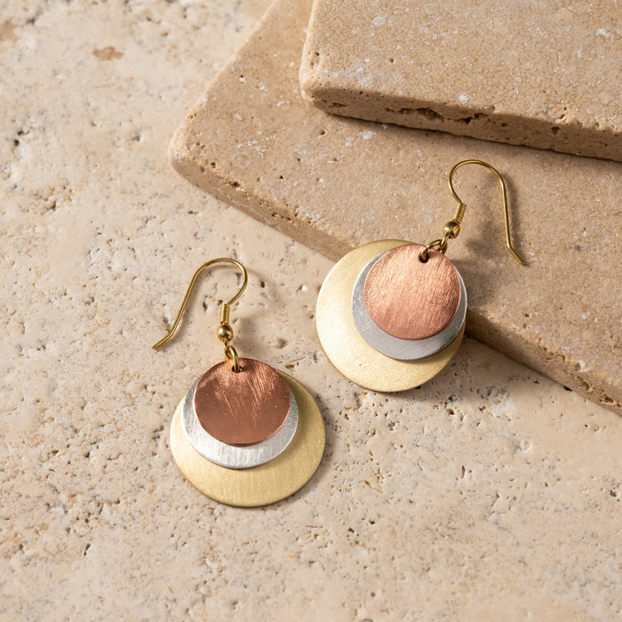 Jharana Layered Disc Earrings 1