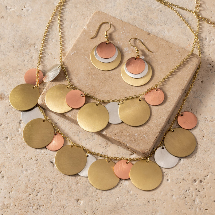 Jharana Layered Disc Earrings 4