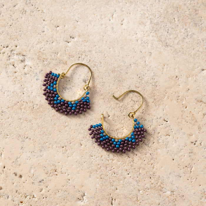 Keel Glass Bead Fringe Earrings 2