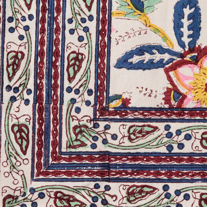 Zaina Floral Blockprint Tablecloth 3