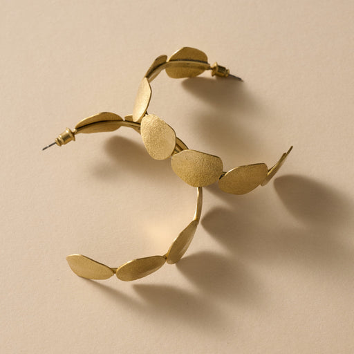 Yavi Hammered Brass Disc Earrings