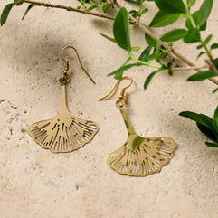 Ginkgo Leaf Dangle Earrings