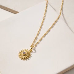 Sunburst Moonstone Pendant Necklace