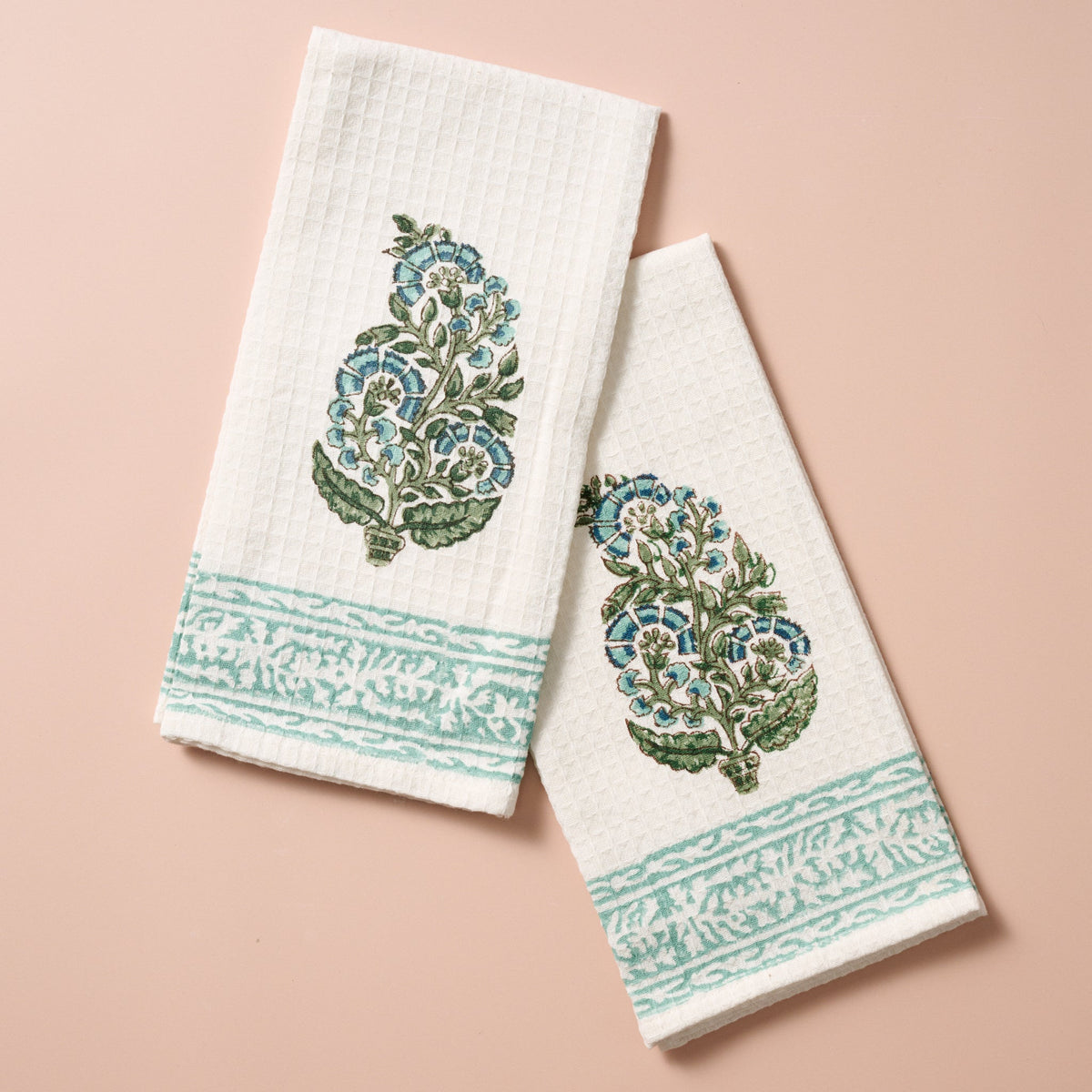 Pera Cotton Blockprint Hand Towel Set — Ten Thousand Villages - Wholesale