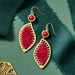 Threaded Leaf Drop Earrings thumbnail 3