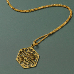 Mandala Brass Medallion Necklace