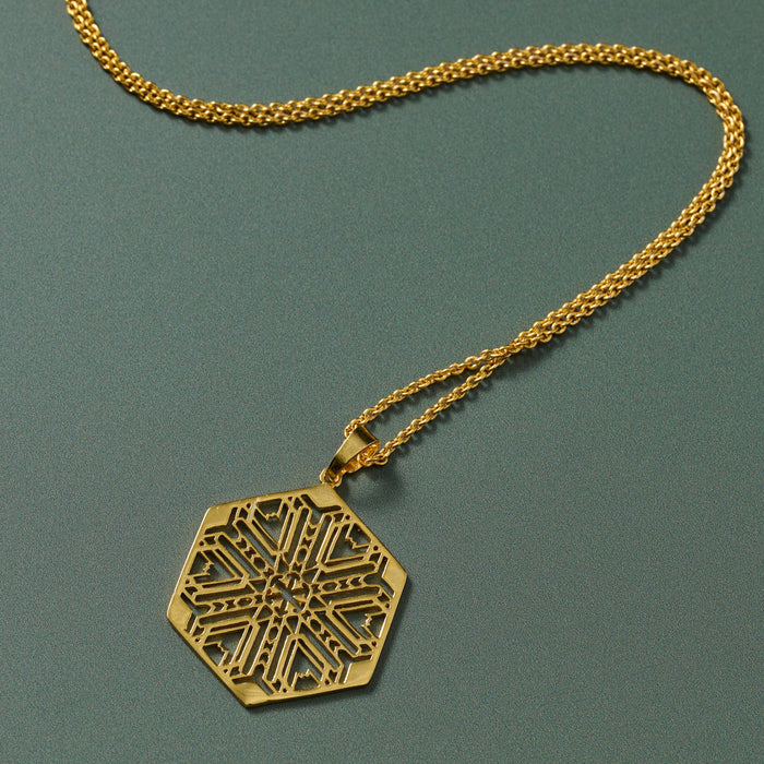 Mandala Brass Medallion Necklace 1