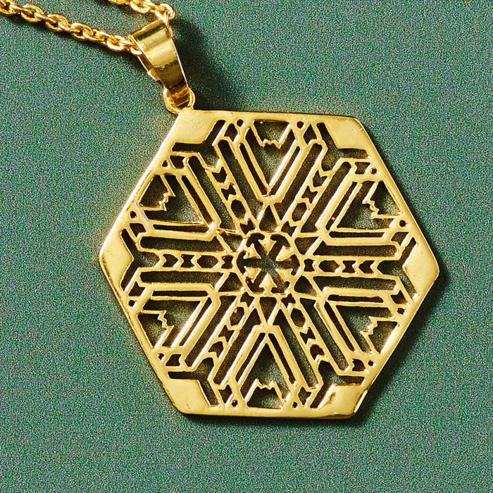 Mandala Brass Medallion Necklace 3