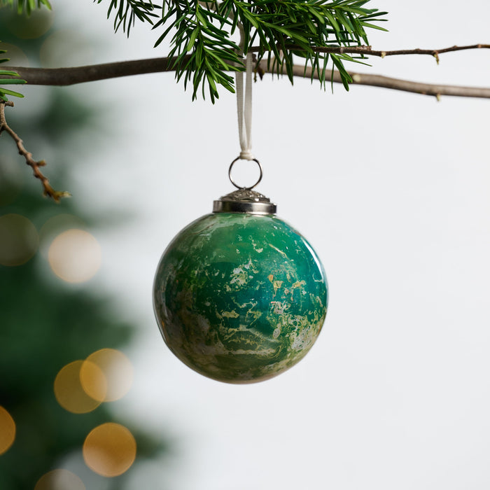 Recycled Glass Watercolor Ball Ornament 1