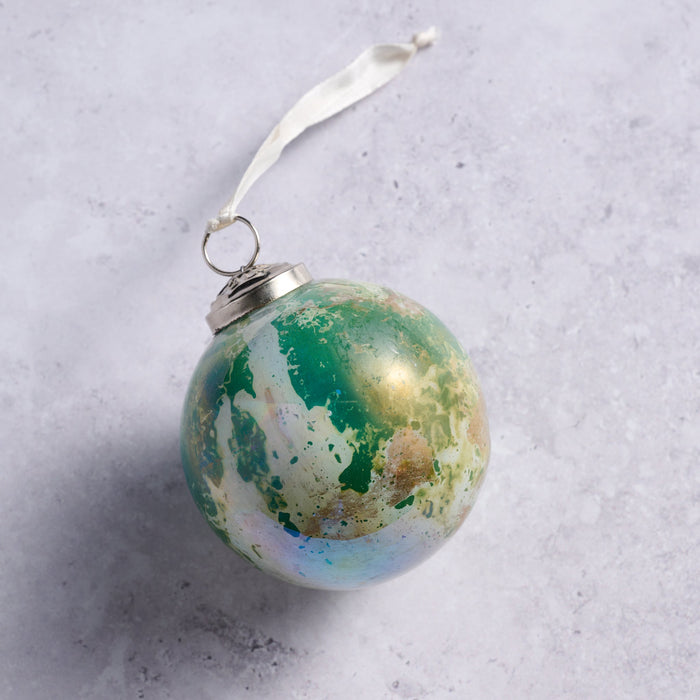 Recycled Glass Watercolor Ball Ornament 2