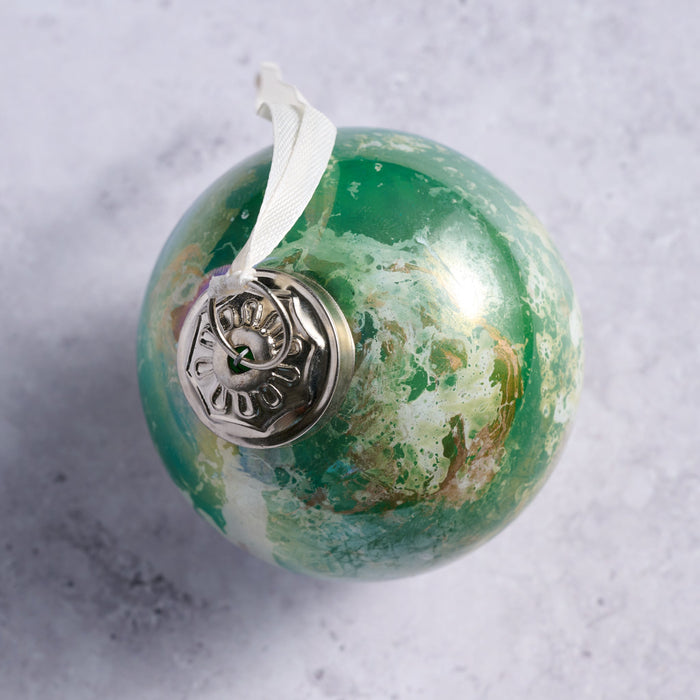 Recycled Glass Watercolor Ball Ornament 3