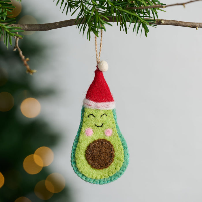 Jingle Bell Guac Felt Avocado Ornament 1