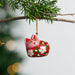 Painted Floral Cat Paper Mache Ornament thumbnail 1