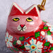 Painted Floral Cat Paper Mache Ornament thumbnail 2