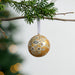 Painted Gold Florals Paper Mache Ball Ornament thumbnail 1