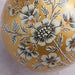 Painted Gold Florals Paper Mache Ball Ornament thumbnail 2