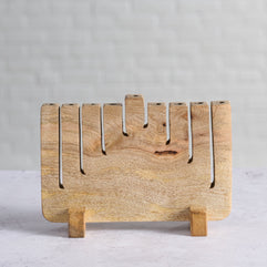 Modern Mango Wood Menorah