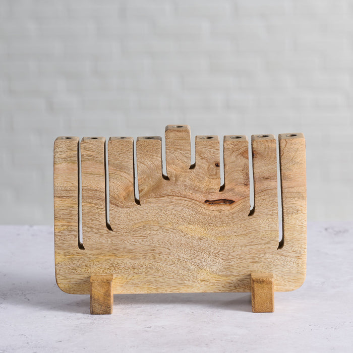 Modern Mango Wood Menorah 1