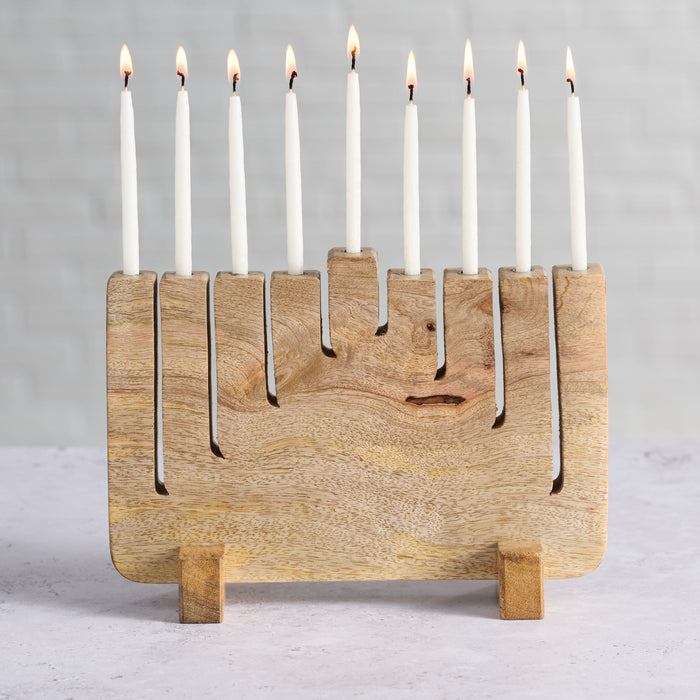 Modern Mango Wood Menorah 2