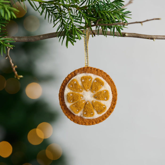 Felt Orange Slice Ornament 1