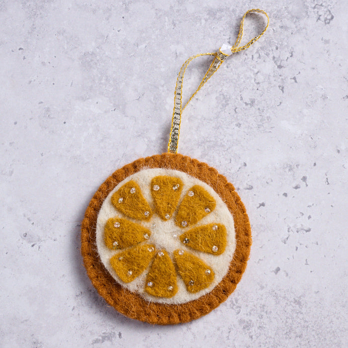 Felt Orange Slice Ornament 2