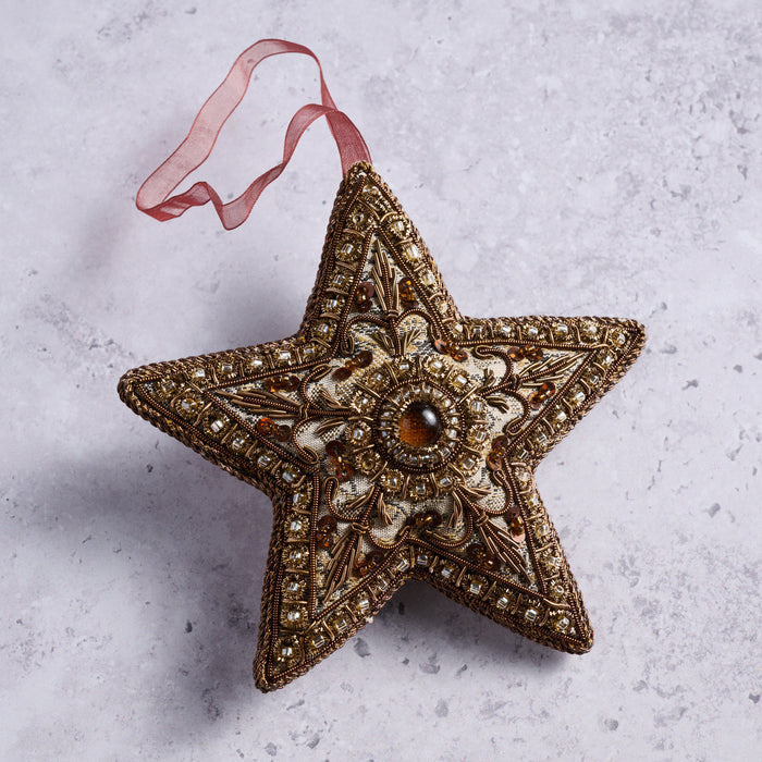 Modern Victorian Intricate Star Beaded Ornament 2