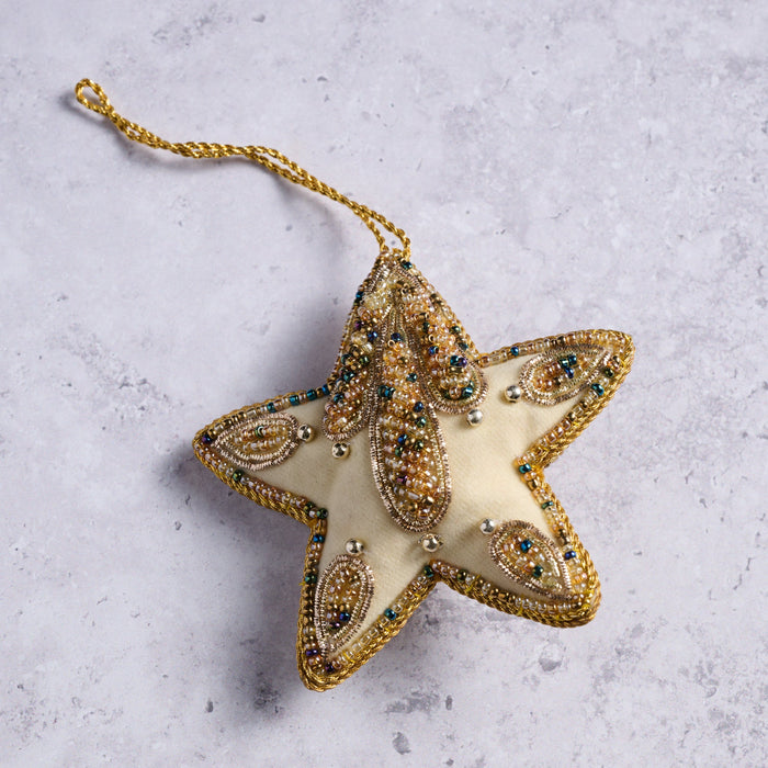 Modern Victorian Bright Star Beaded Ornament 2