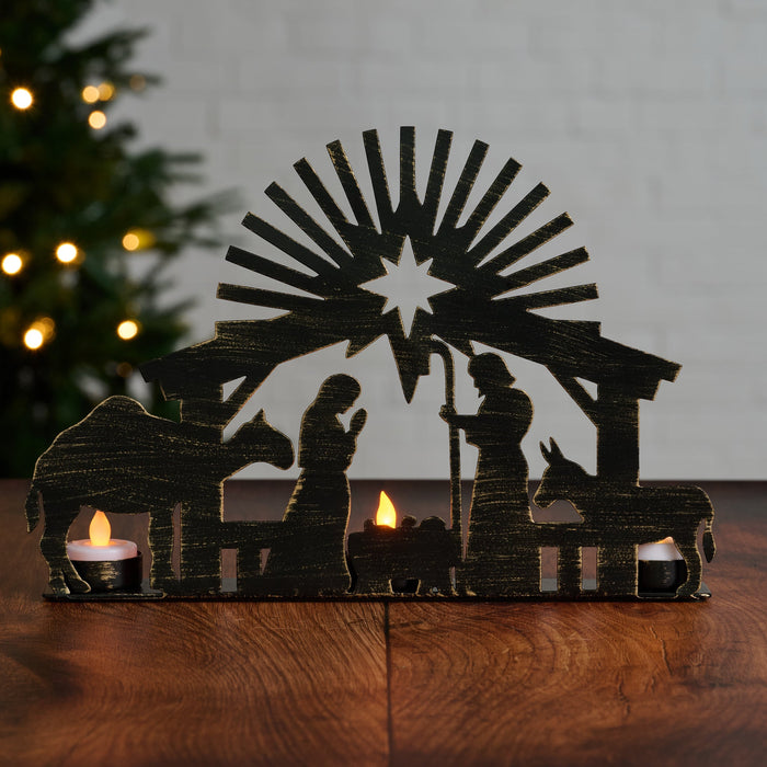 Iron Nativity Candleholder 1