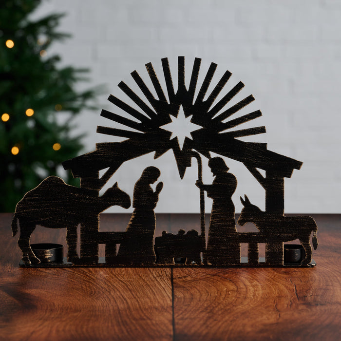 Iron Nativity Candleholder 2