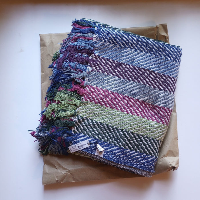 Striped Recycled Cotton Throw Blanket 4