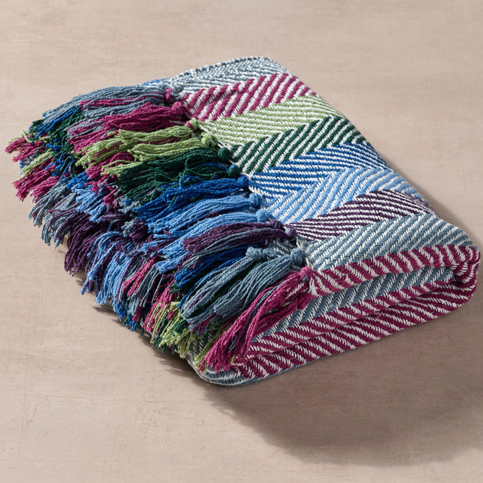 Striped Recycled Cotton Throw Blanket 1