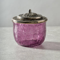 Ria Crackle Glass Jar - Purple