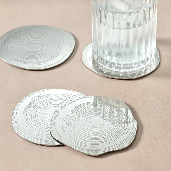 Tree Rings Steel Coasters - Set of 4 1