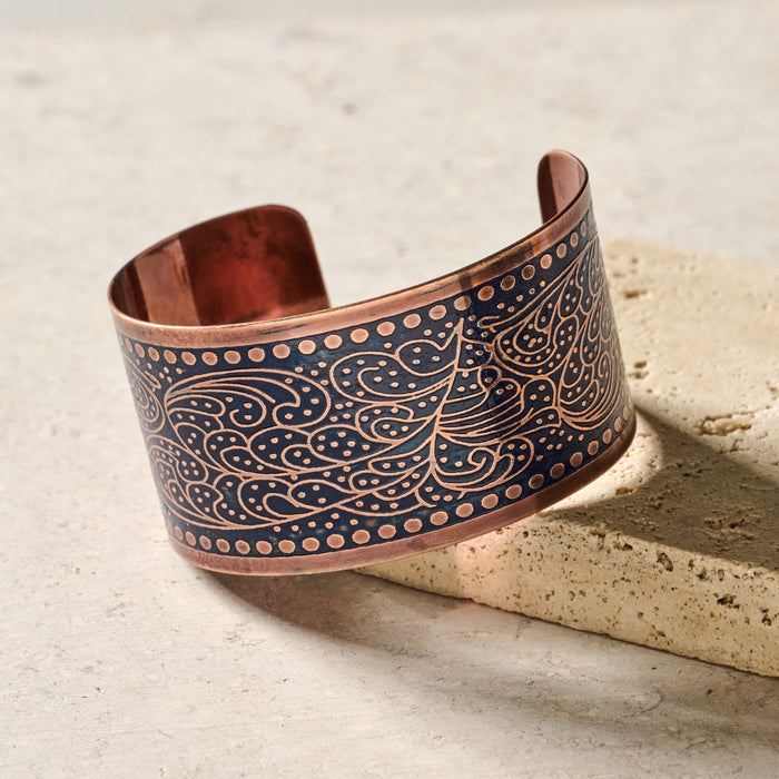 Blue Paisley Cuff 1