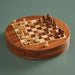 Acacia Wood Round Magnetic Chess Set thumbnail 1