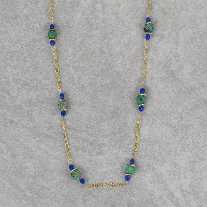 Recycled Sari & Glass Bead Necklace 4