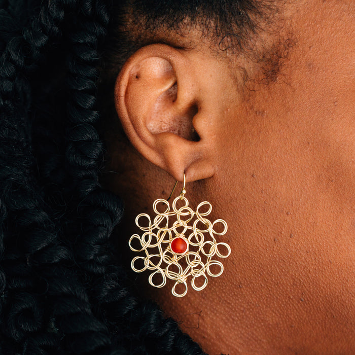 Maanika Filigree Circle Drop Earrings 2