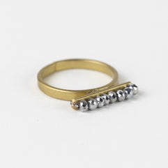 Taakat Silver Bar Brass Ring