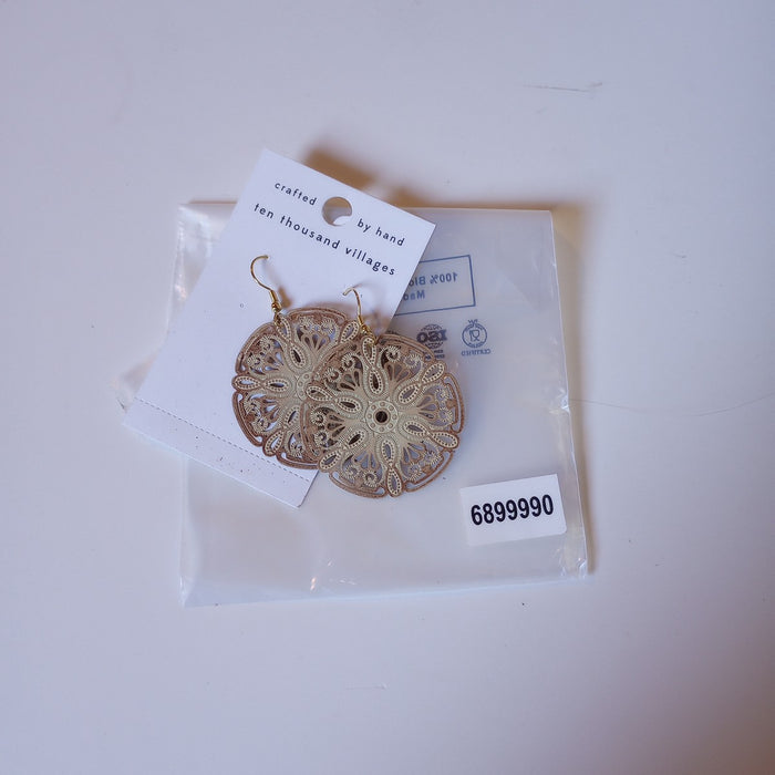 Parvati Brass Sand Dollar Earrings 5