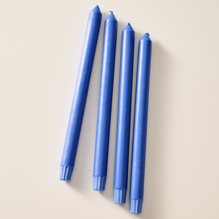 Anget Cobalt Palm Wax Taper Candles - Set of 4 1