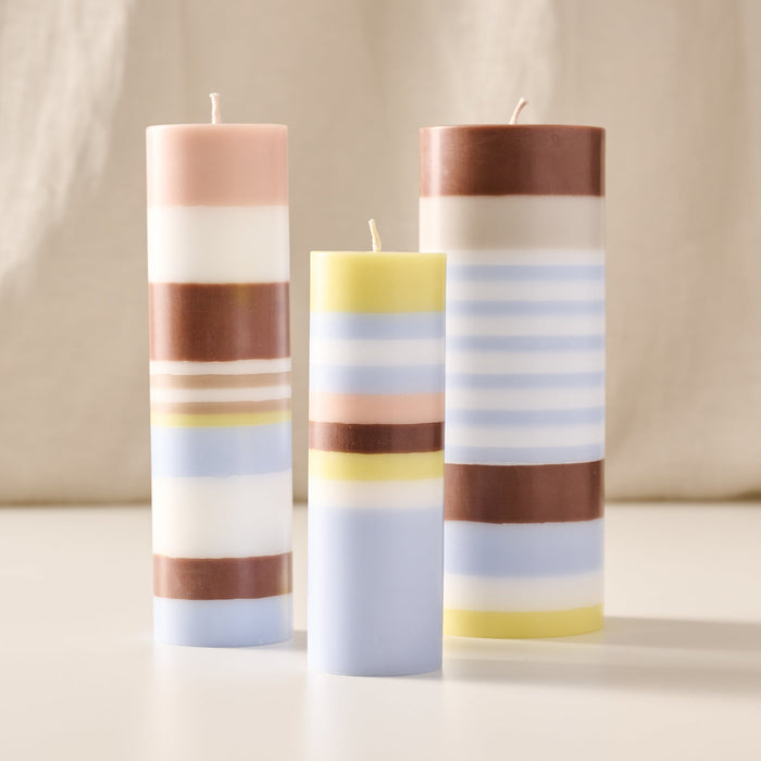 Obor Natural Large Stripe Palm Wax Pillar Candle 2