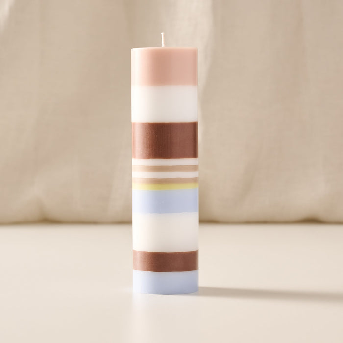Dalan Natural Medium Stripe Palm Wax Pillar Candle 1