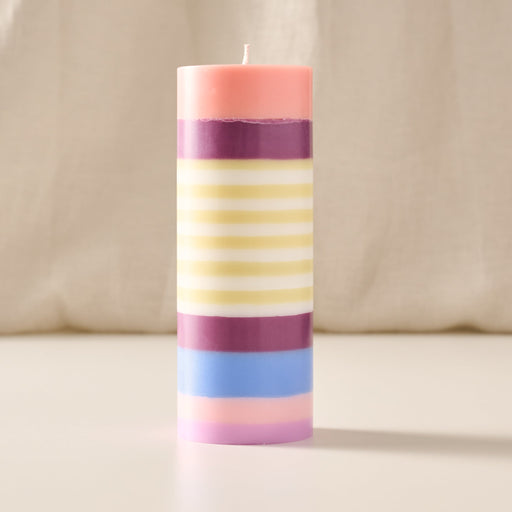 Obor Berry Large Stripe Palm Wax Pillar Candle