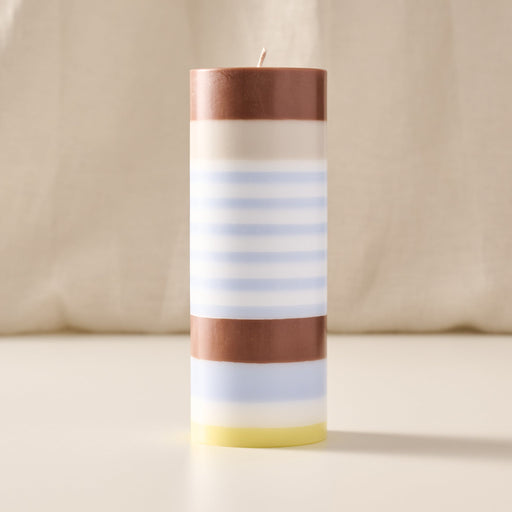 Obor Natural Large Stripe Palm Wax Pillar Candle
