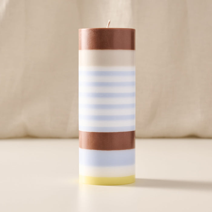 Obor Natural Large Stripe Palm Wax Pillar Candle 1